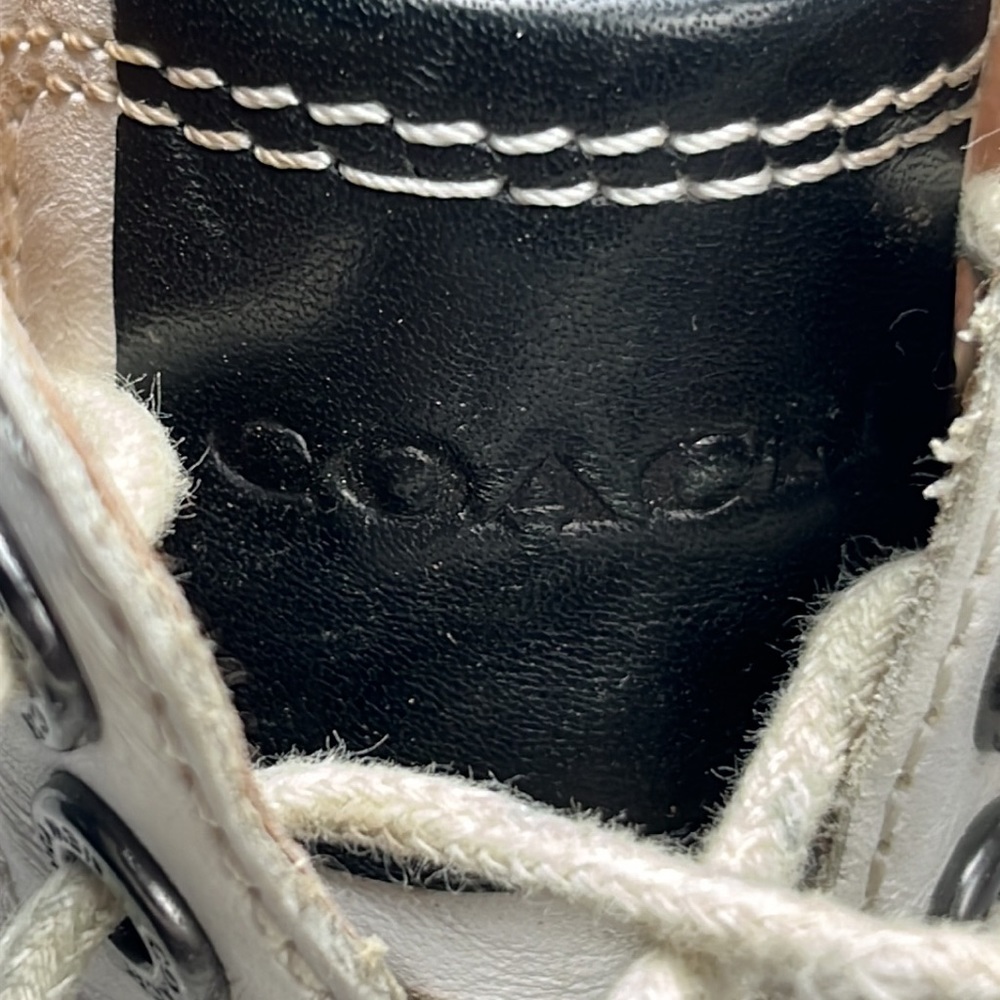 Men’s Coach Perkins White/Black Leather Lo Top Tennis Shoe Size 9.5 FG1056 - Picture 9 of 9